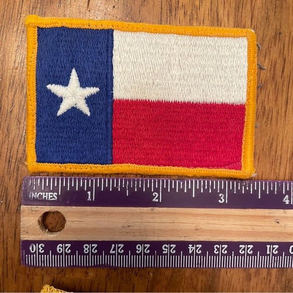 5 VTG Texas Flag Sew On Patches Appliqués 3.25”x2.25” Red White Blue 5:3 Gift - Picture 7 of 10